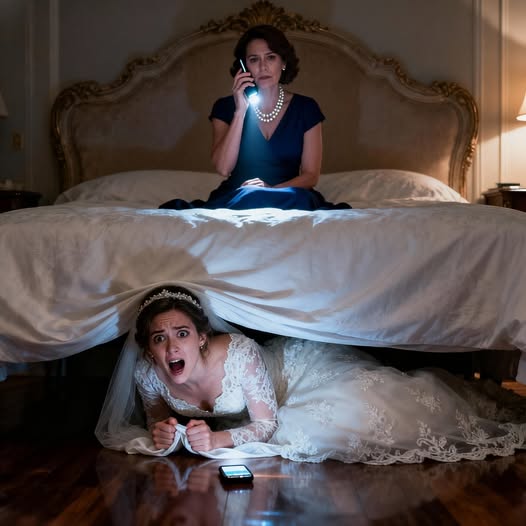 اختبأت تحت السرير ليلة زفافي… فسمعت مكالمة دمّرت حياتي للأبد!