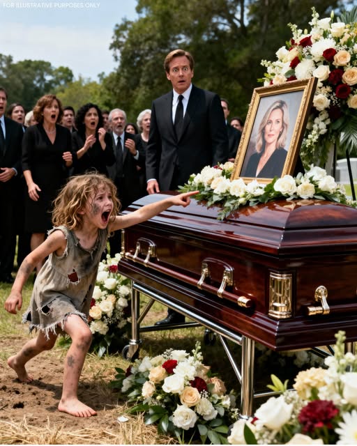 طفلة فقيرة أوقفت جنازة زوجة ملياردير… وما كُشف بعد ذلك صدم المدينة كلها