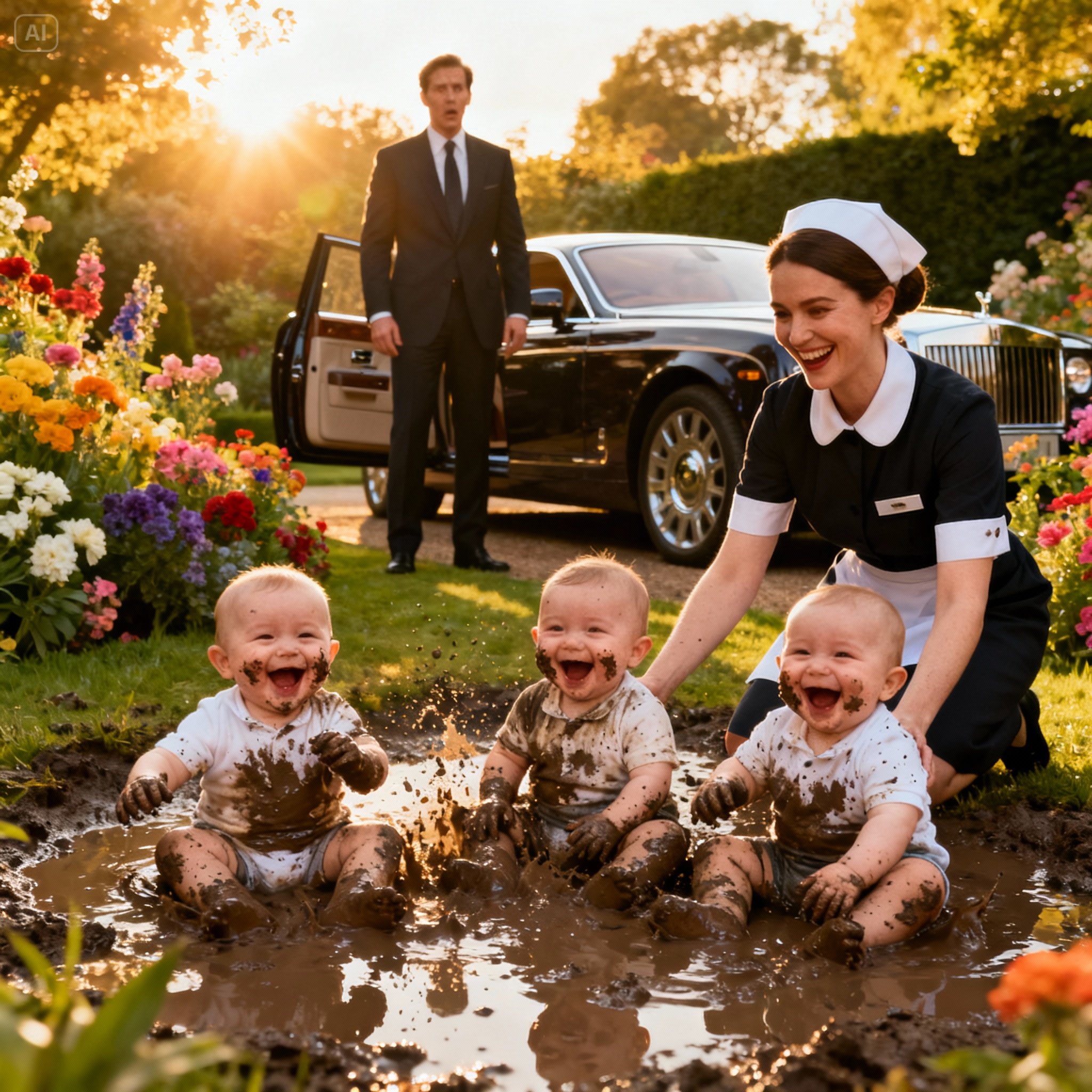 طرد المربّية لأنها سمحت لأطفاله باللعب في الوحل… ثم اكتشف الحقيقة التي كسرت قلبه