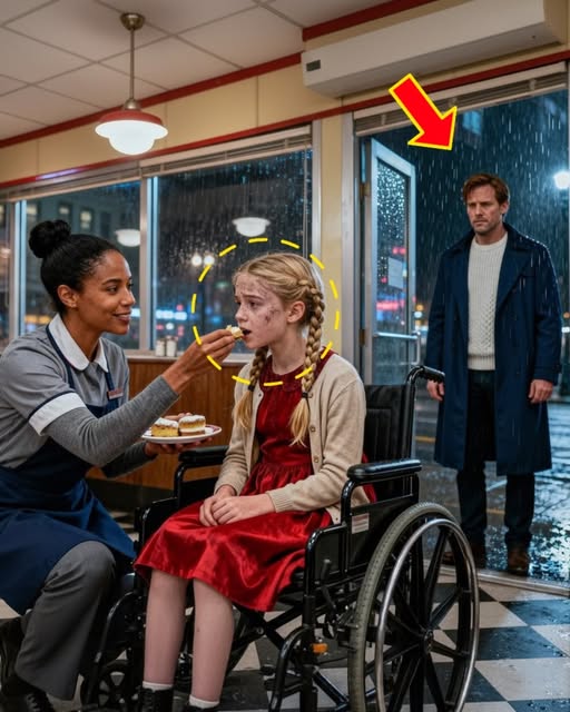 نادلة تطعم طفلة تحت المطر… ثم ملياردير يغير حياتها إلى الأبد