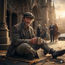 قصة ملياردير يتنكر في هيئة متسوّل فقير أمام الكنيسة