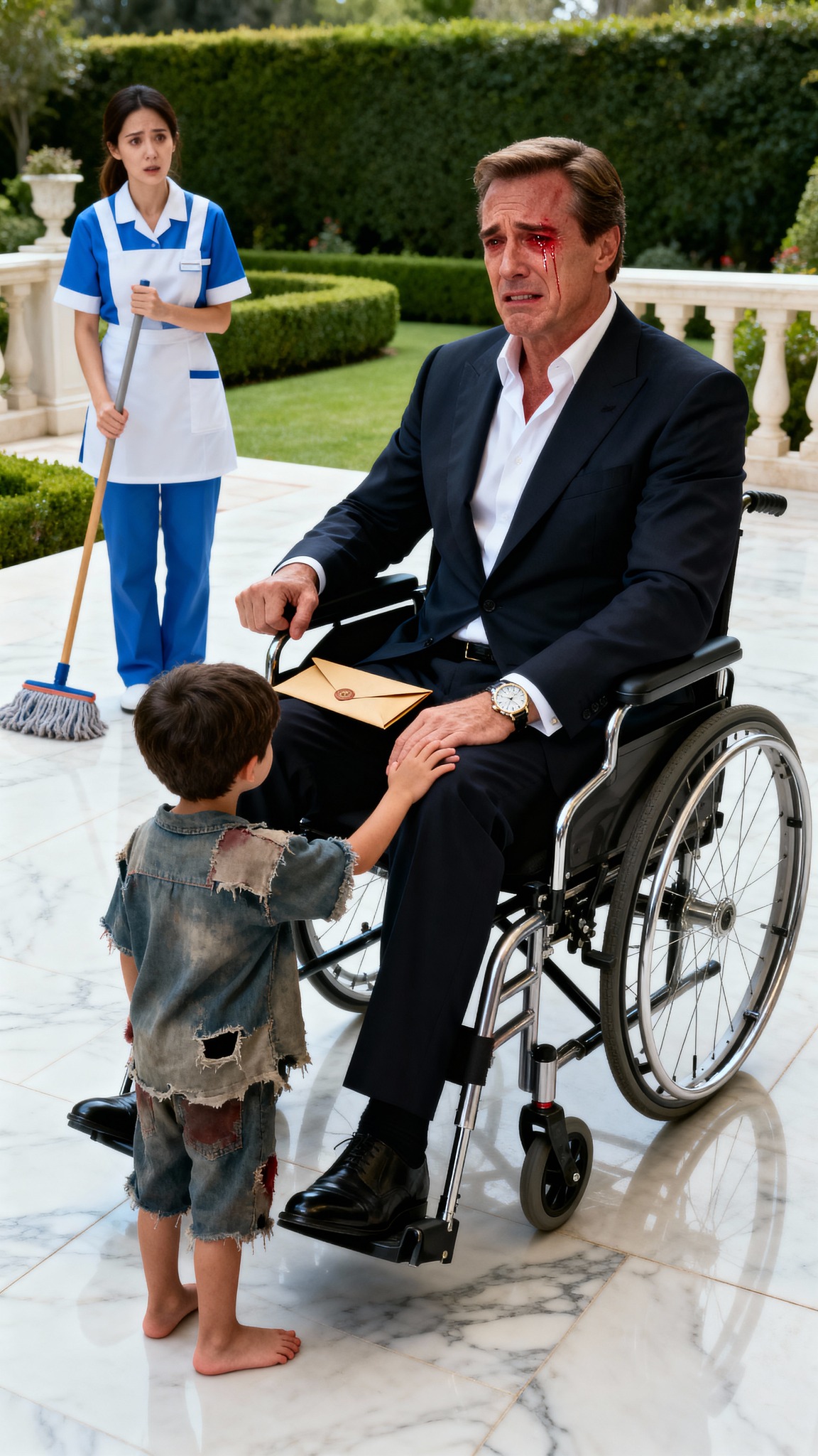 سأله طفل عاملة النظافة: لماذا تبكي؟… فانهار الملياردير وتغيّر مصيره للأبد