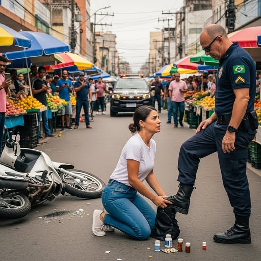أذلّها شرطي في السوق… ولم يعلم أن وقوفها على ركبتيها كان بداية سقوطه