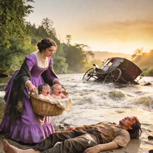 قفزت في النهر لتنقذ توأمين… وبعد أسابيع عاد رجلٌ غيّر حياتها للأبد!